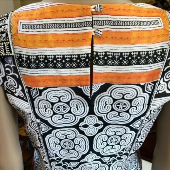 New! Camila Mini Silk dress with Overlay, Multi Color Size Small - Picture 9 of 11